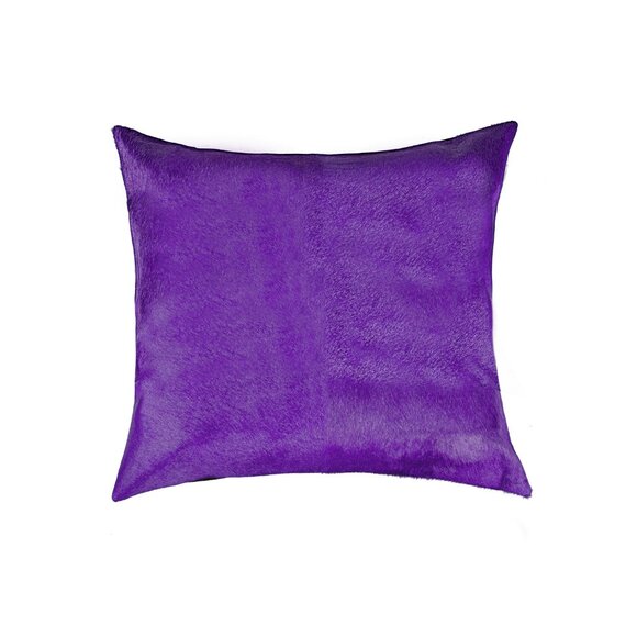 Natural Home Decor Torino Cowhide Pillow | 1-Piece | Purple | 18"x18" - Picture 1 of 2